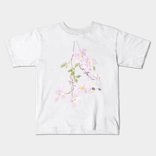 purple clematis watercolor Kids T-Shirt